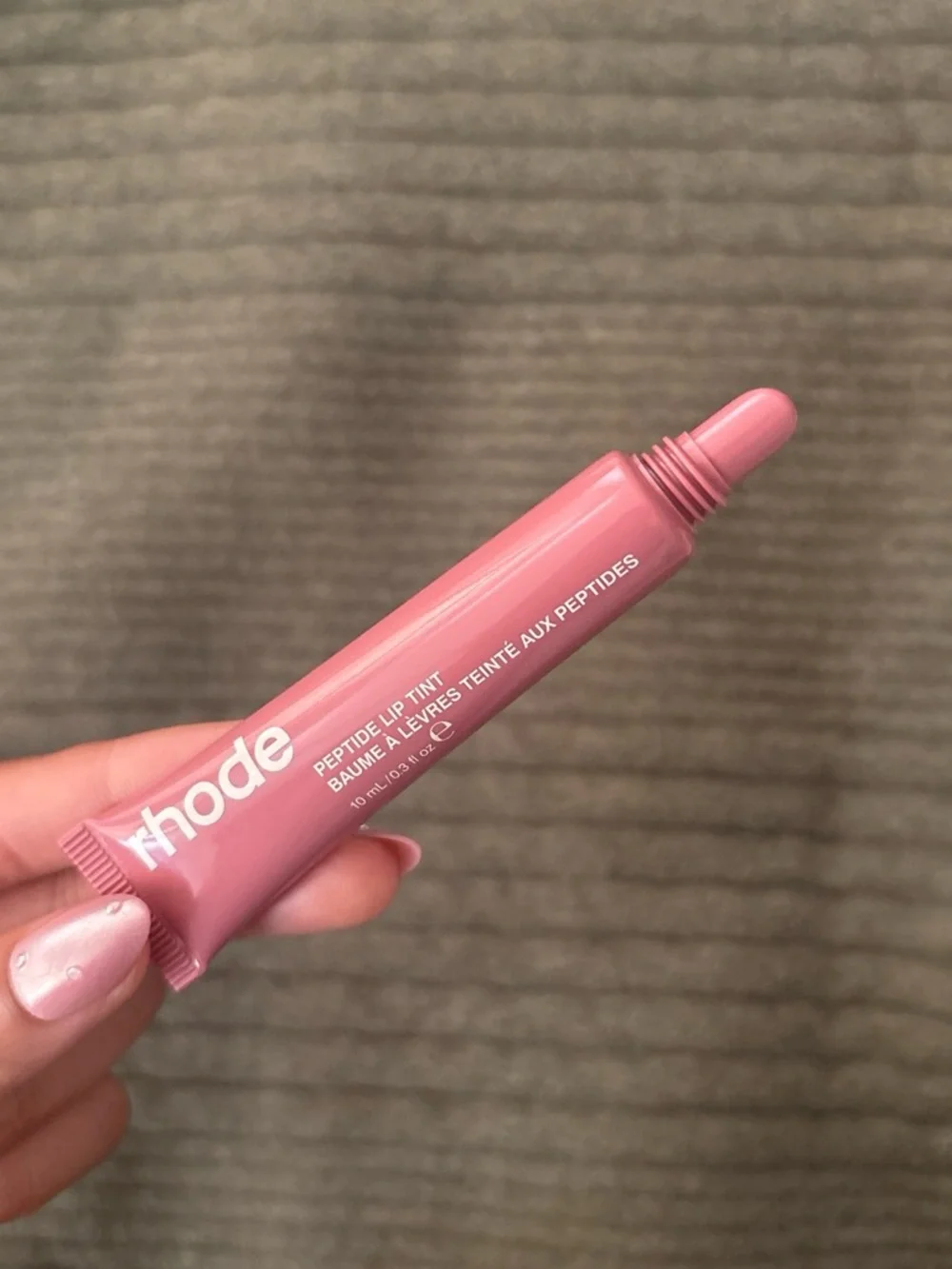 rhode Peptide Lip Tint in shade: “Salty Tan”